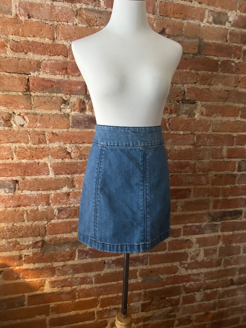 Free People Blue Denim Mini Skirt